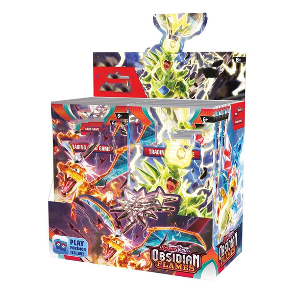 Pokemon Scarlet and Violet Obsidian Flames Booster Box - Rizo Sports Pokemon Scarlet and Violet Obsidian Flames Booster Box - Rizo Sports