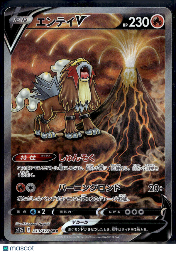 2022 VSTAR Universe Entei V #213/172 SAR Japanese