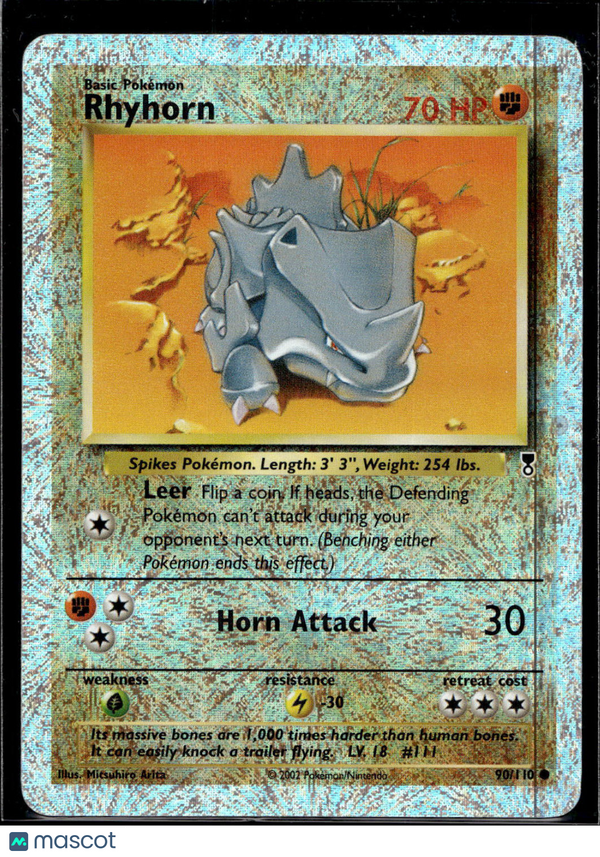 2002 Legendary Collection Rhyhorn #90/110