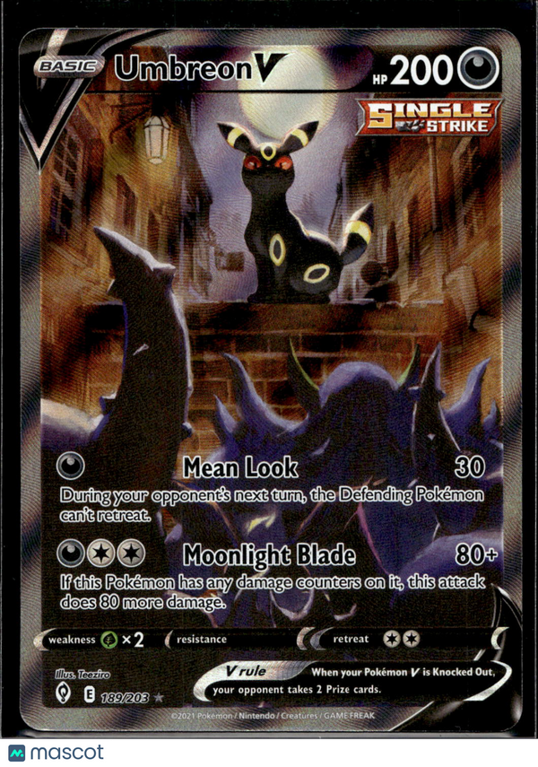 2021 Evolving Skies Umbreon V #189/203 Alternative Art