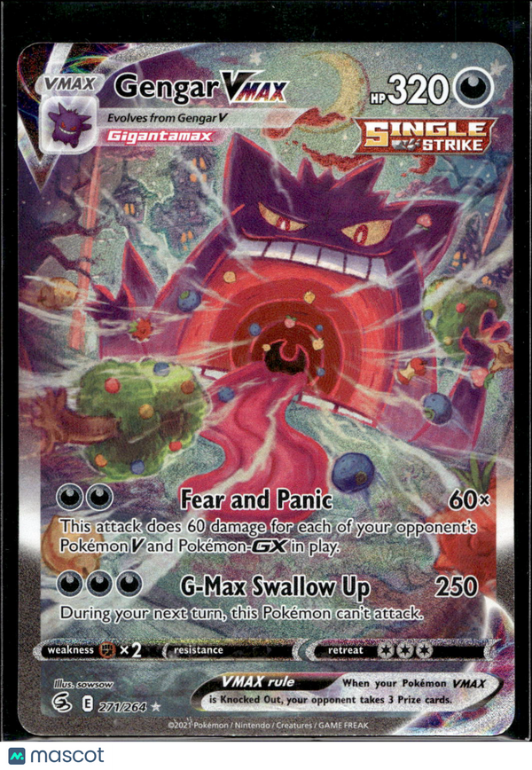 2021 Fusion Strike Gengar VMAX #271/264 Alternative Art FA