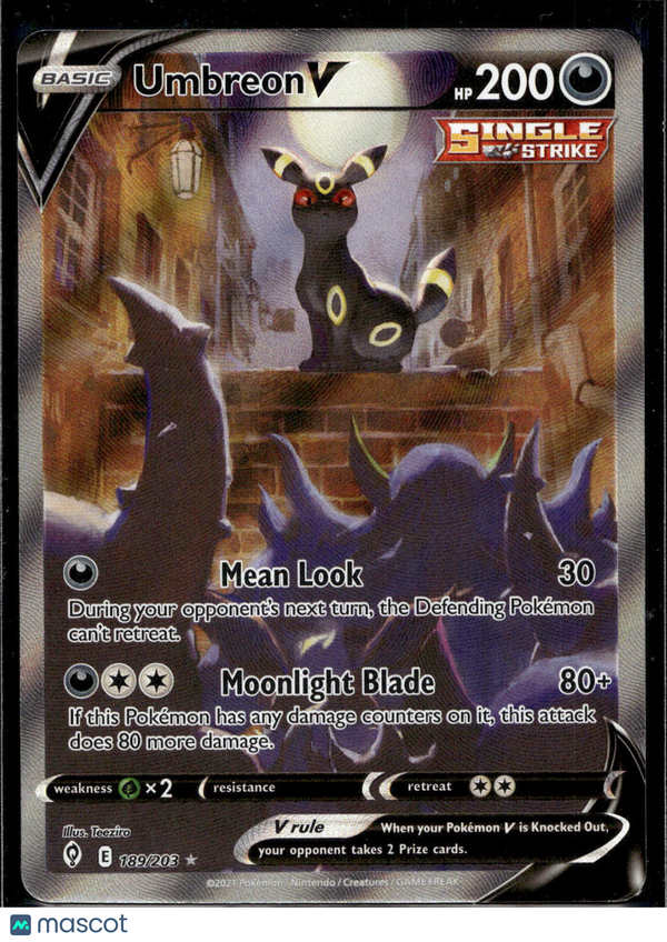 2021 Evolving Skies Umbreon V #189/203 Alternative Art