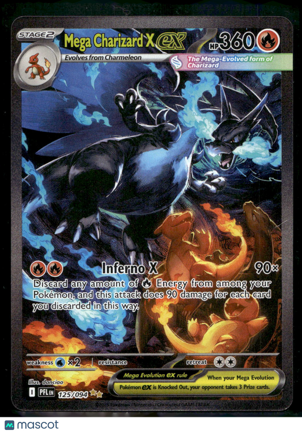 2025 Phantasmal Flames Mega Charizard X EX #125/94