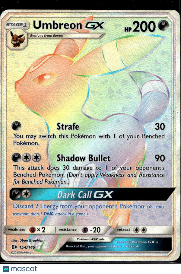 2017 Sun & Moon Umbreon GX #154/149 FA