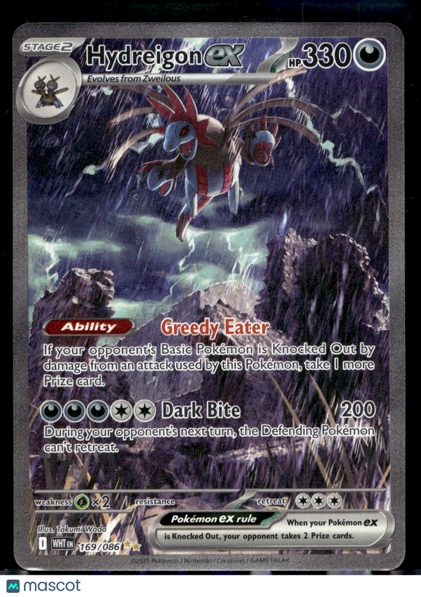 2025 Pokemon Scarlet & Violet White Flare Hydreigon EX #169/86