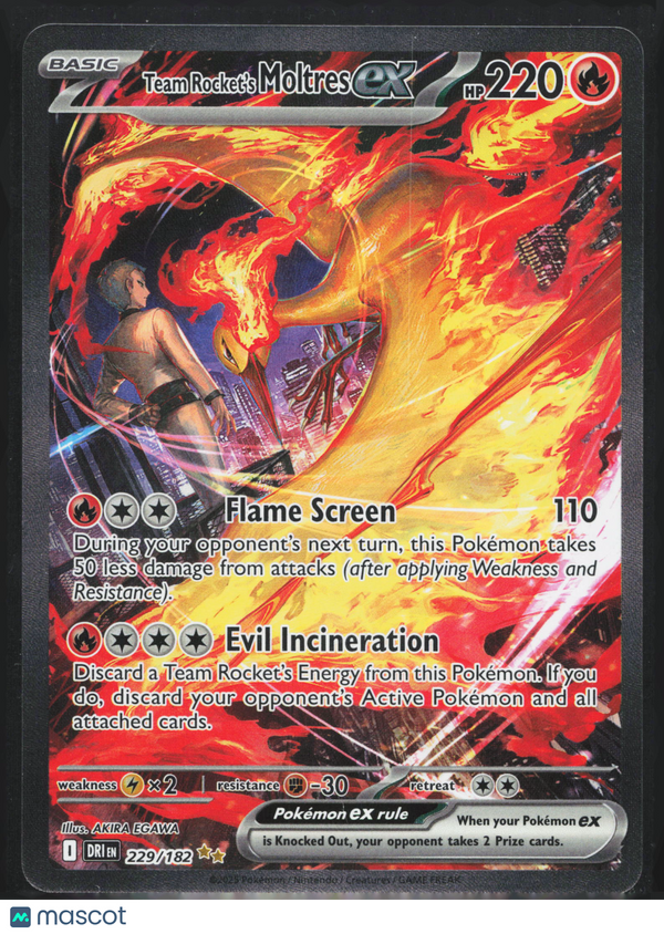 2023 Pokemon 151 Team Rocket's Moltres EX #229/182