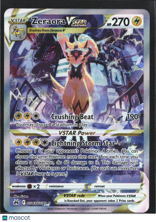 2023 Crown Zenith Zeraora VSTAR #GG43/GG70