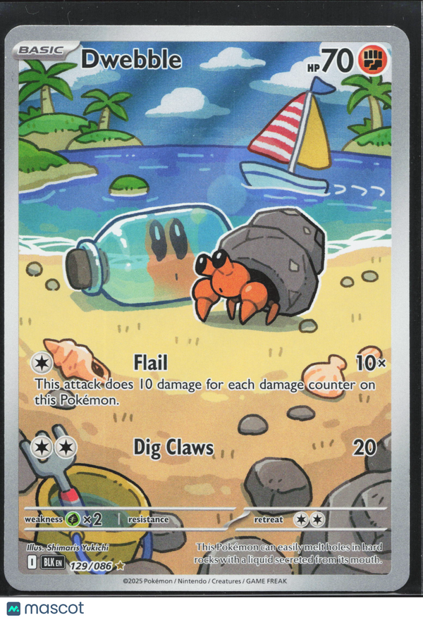 2025 Pokemon Scarlet & Violet Black Bolt Dwebble #129/86