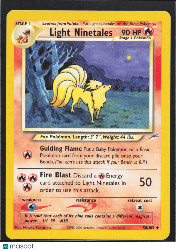 2001 Neo Destiny Light Ninetales #50/105