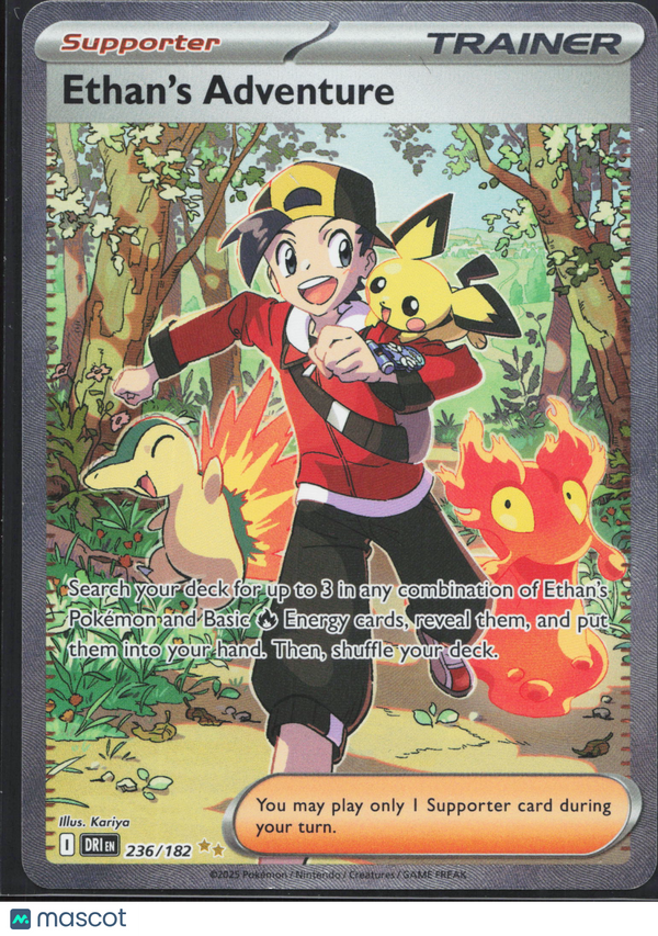 2025 Pokemon Scarlet & Violet Prismatic Evolutions Ethan's Adventure #236/182