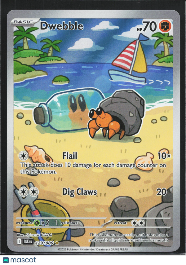 2025 Pokemon Scarlet & Violet Black Bolt Dwebble #129/86