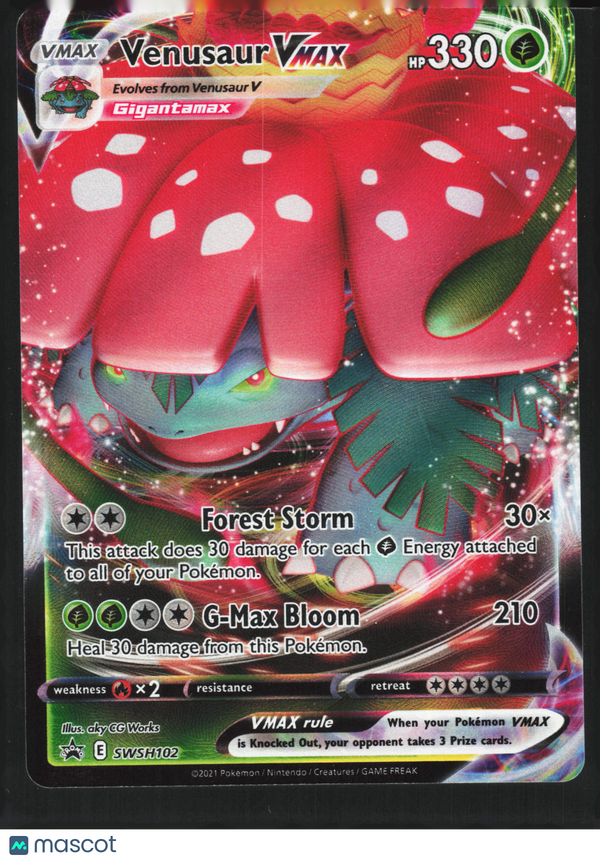 2021 Shining Fates Venusaur VMAX #SWSH102 FA