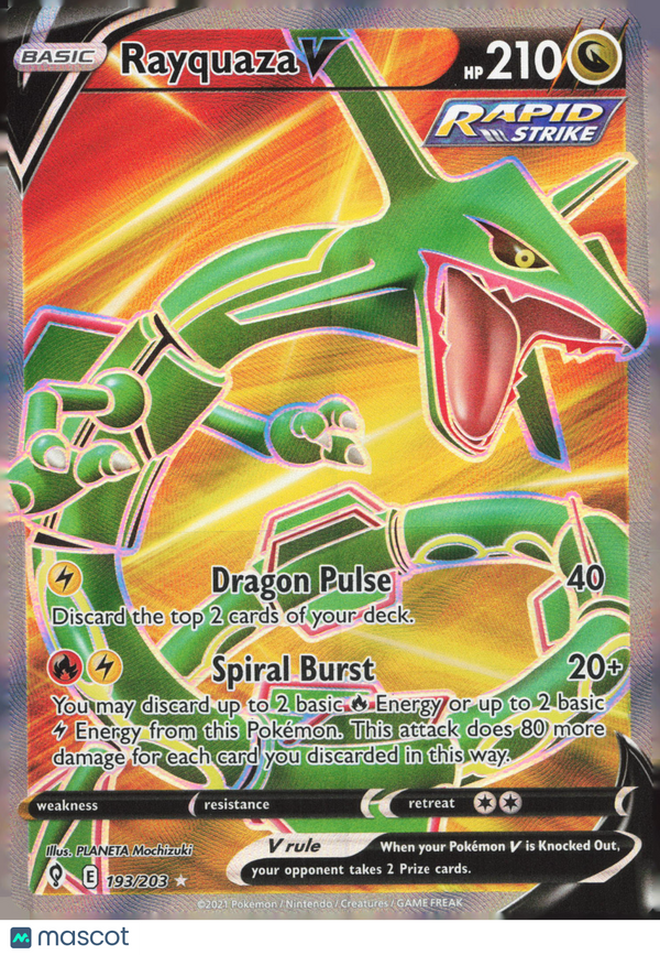 2021 Evolving Skies Rayquaza V #193/203