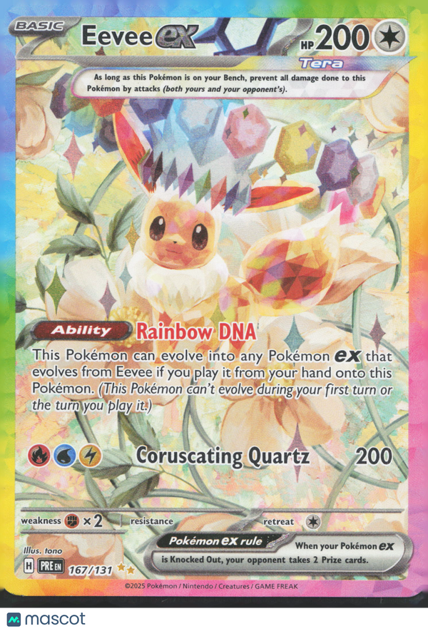 2025 Pokemon Scarlet & Violet Prismatic Evolutions Eevee EX #167/131