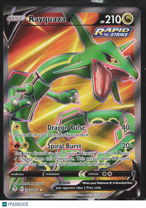 2021 Evolving Skies Rayquaza V #193/203 FA