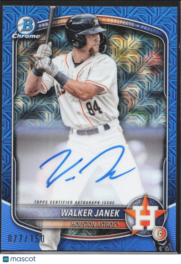 2025 Topps Bowman Chrome Prospect Autographs Walker Janek #BMA-WJA Blue