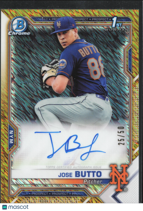 2021 Bowman Chrome Jose Butto #CPA-JBU Gold Refractor