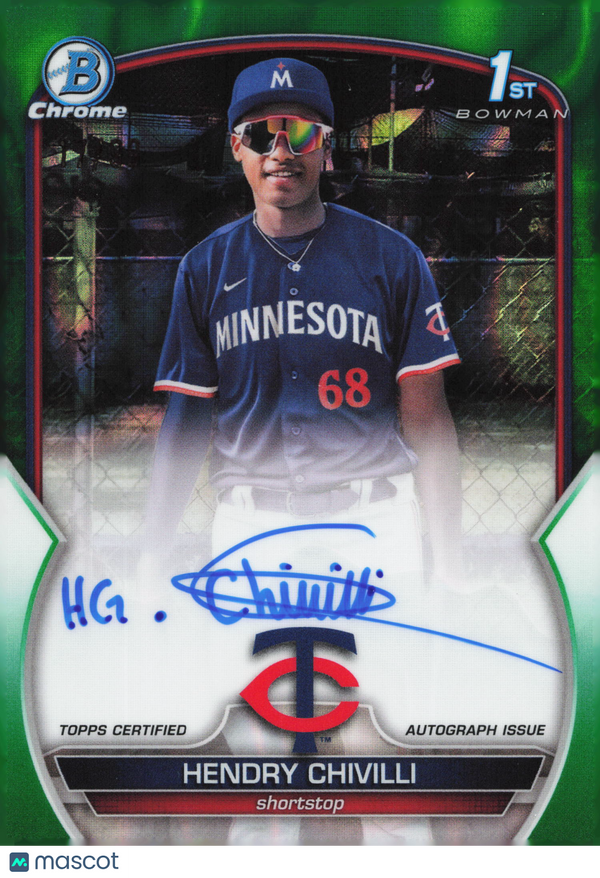 2023 Bowman Chrome Hendry Chivilli #CPA-HC Green Refractor