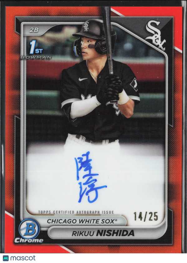 2024 Topps Bowman Chrome Rikuu Nishida #CPA-RN Orange Refractor