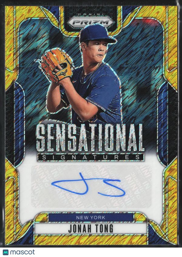2025 Panini Prizm Sensational Signatures Jonah Tong #SS-JT Gold Shimmer