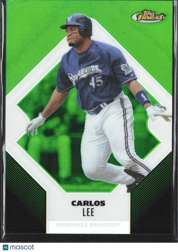 2006 Topps Finest Carlos Lee #42 Green Refractor