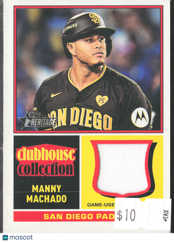 2025 Topps Heritage Clubhouse Collection Relic Manny Machado #CCR-MM