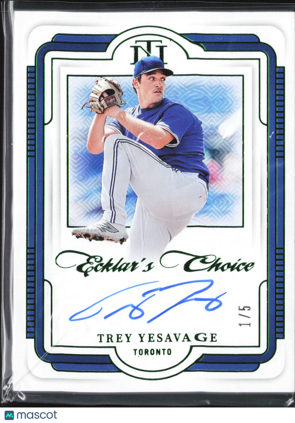 2025 Panini National Treasures Baseball - Ecklar's Choice Trey Yesavage #EC-TYS