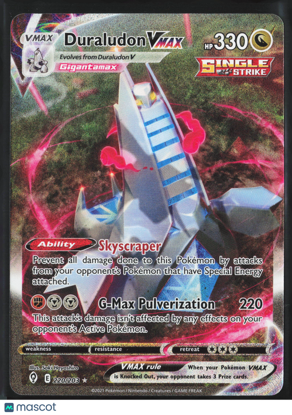 2021 Evolving Skies Duraludon VMAX #220/203 FA