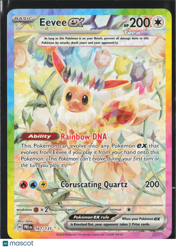 2025 Pokemon Scarlet & Violet Prismatic Evolutions Eevee EX #167/131