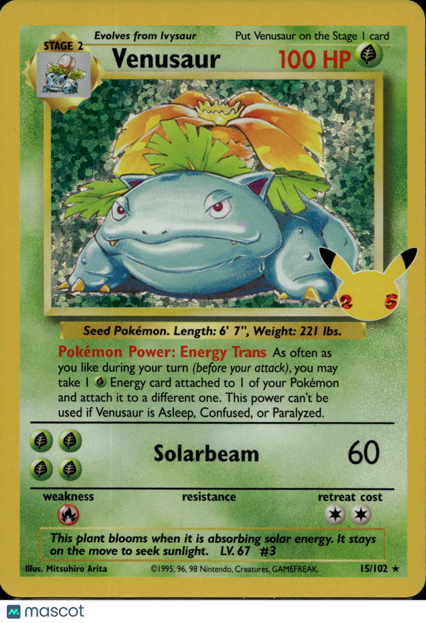 1999 Base Set Venusaur #15/102