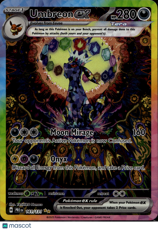 2025 Pokemon Scarlet & Violet Prismatic Evolution Umbreon EX #161/131