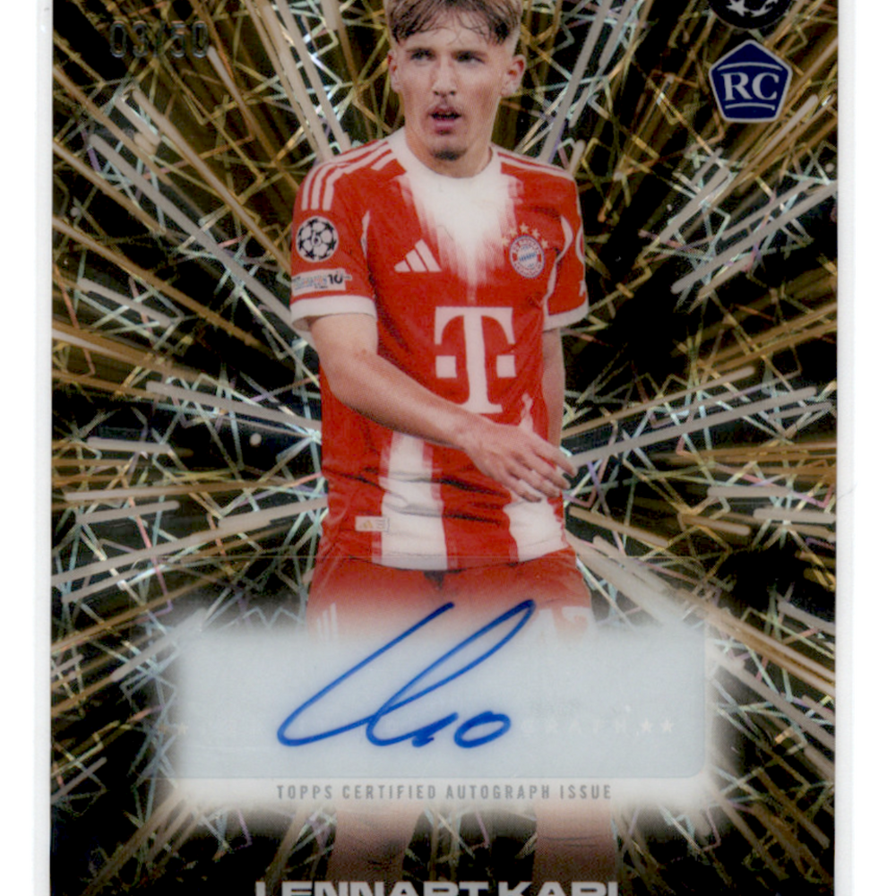 2026 Topps Chrome UEFA Club Competitions Gold Lazer Lennart Karl #BLA-LK /50