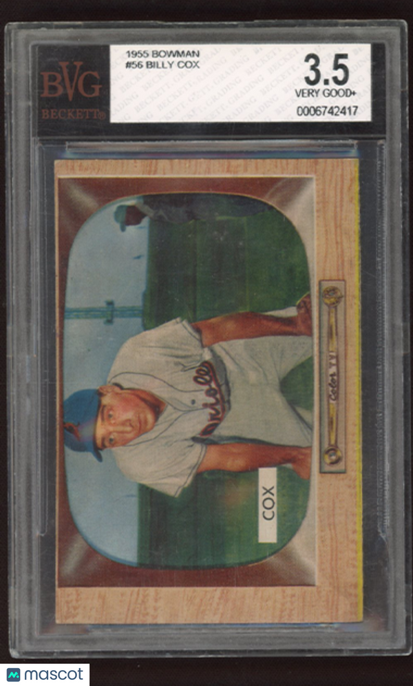 1955 Bowman Billy Cox #56 BVG 3.5