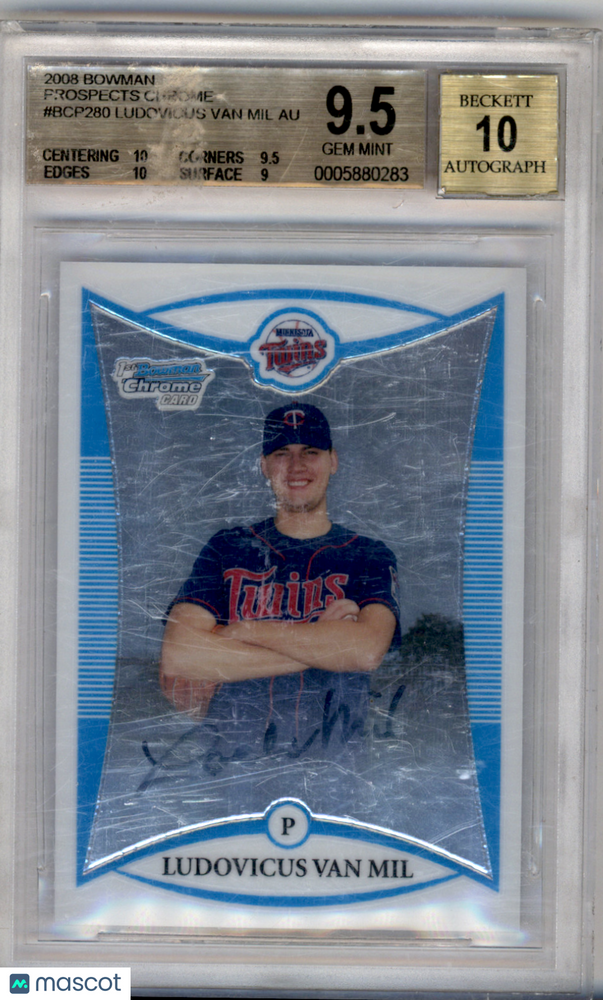 2008 Bowman Chrome Prospects Ludovicus Van Mil #BCP280 BGS 9.5