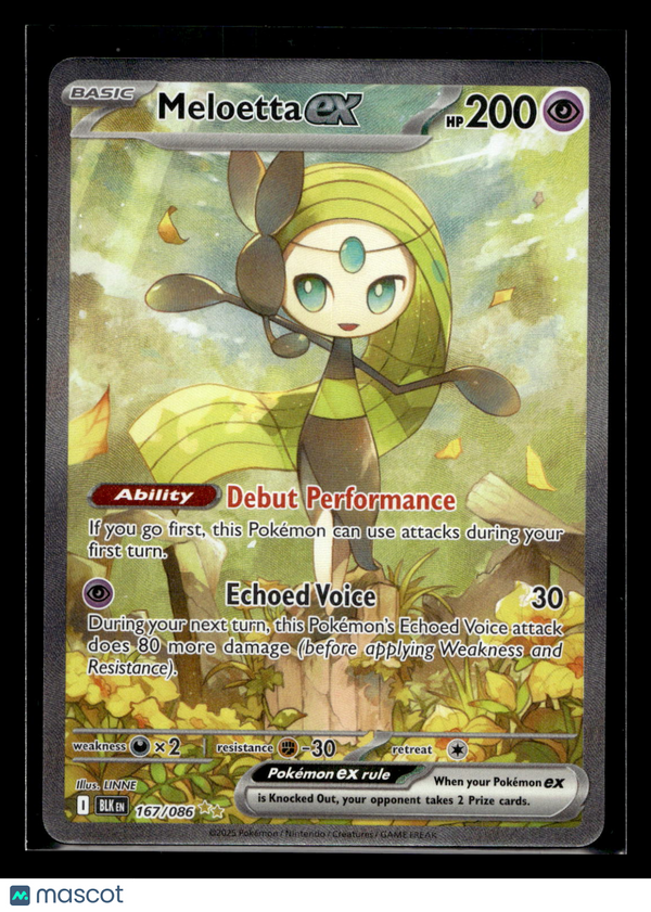 2025 Pokemon Scarlet & Violet Black Bolt Meloetta EX #167/86