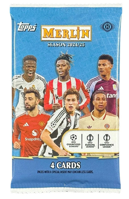 2024-25 Topps UEFA Club Competitions Merlin Chrome Soccer Hobby Pack