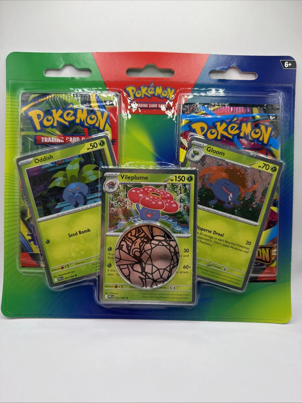 Pokemon Mega Evolution 2-Pack Blister Pack Oddish Gloom Vileplume Promo Sealed