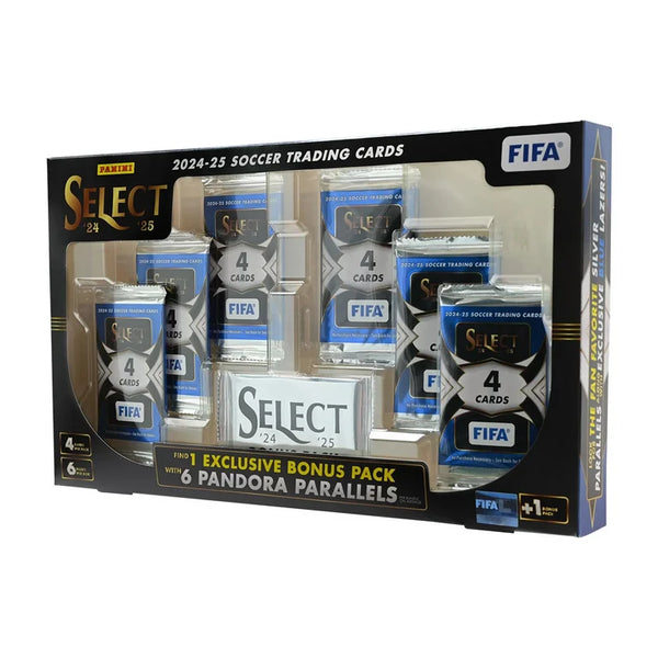 2024-25 Panini Select FIFA Soccer Box – 6 Packs + 6 Pandora Parallels