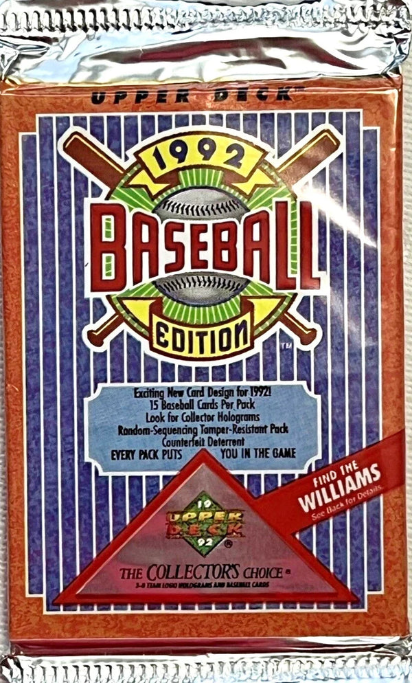 1992 Edition Upper Deck Baseball Cards High Series Factory Sealed Pack