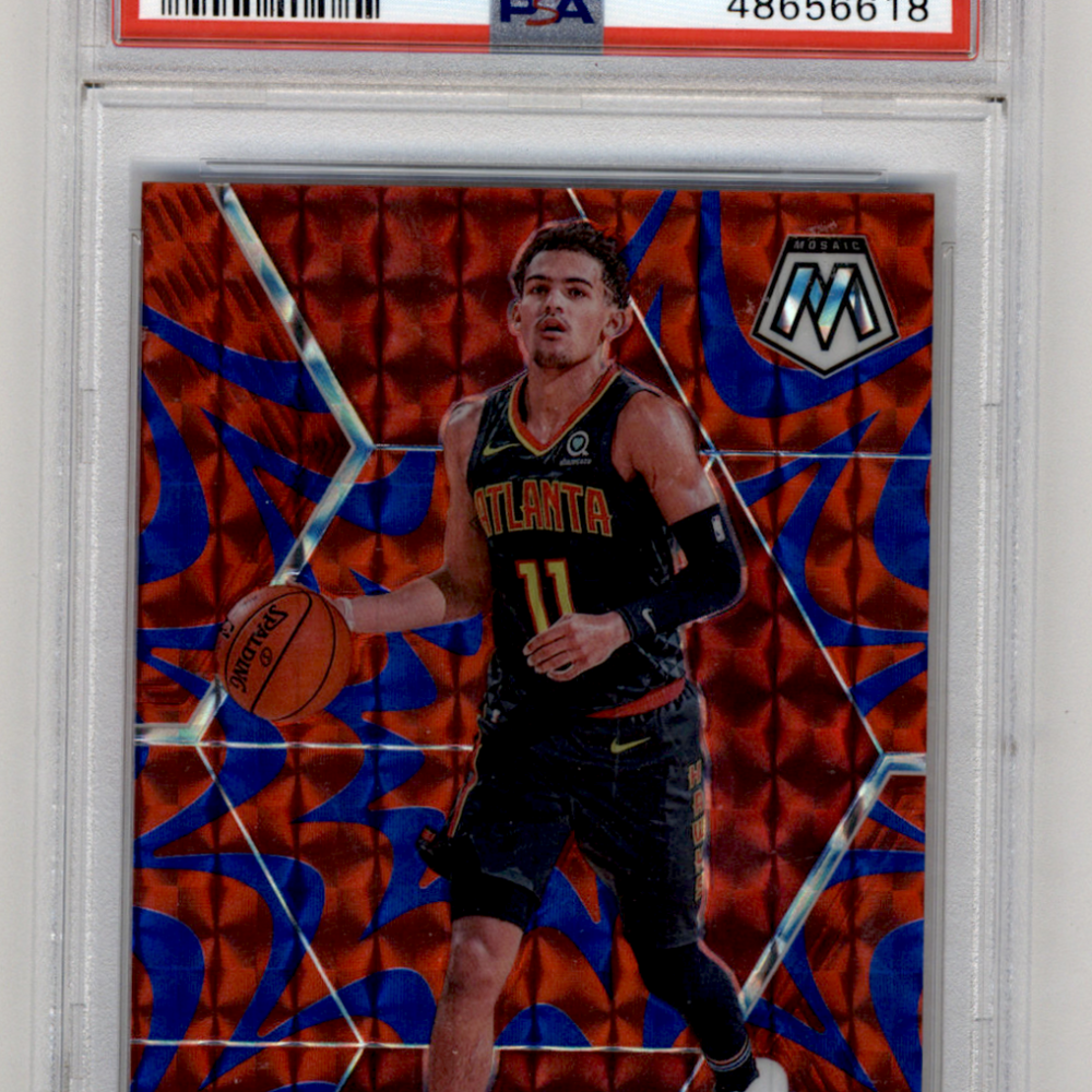 2019 Panini Mosaic Trae Young #182 Reactive Blue PSA 10