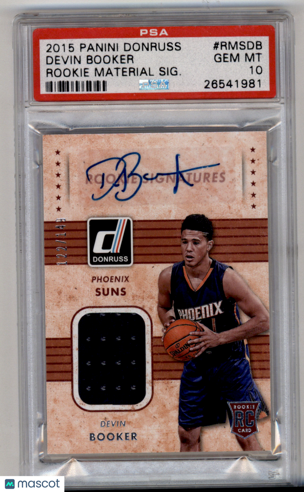 2015 Panini Donruss Rookie Material Signatures Devin Booker #RMSDB SIG. PSA 10