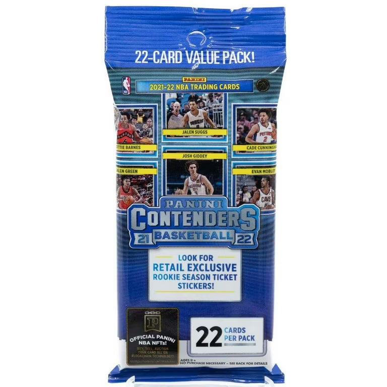 2021-2022 Panini Contenders Basketball Cello Value 22 Card Fat Pack