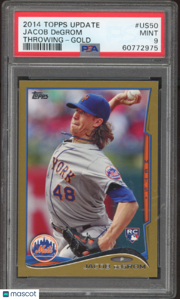 2014 Topps Update Jacob Degrom #US50 Throwing Gold PSA 9