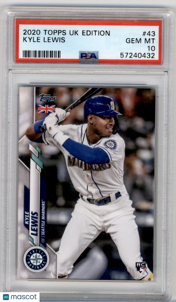 2020 Topps Uk Edition Kyle Lewis #43 PSA 10