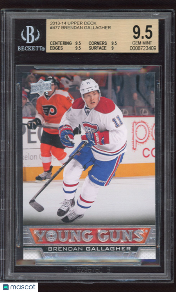 2013 Upper Deck Brendan Gallagher YG #477 BGS 9.5