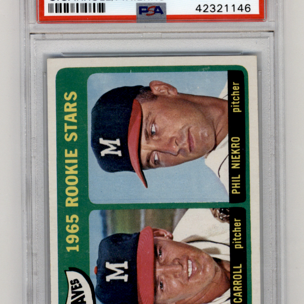 1965 Topps Braves Rookies #461 C. Carroll P. Niekro PSA 8