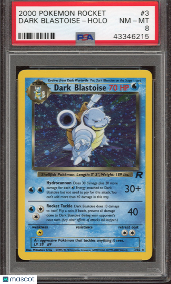 2000 Pokemon Rocket Dark Blastoise #3 PSA 8