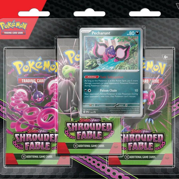 Pokemon Scarlet and Violet Shrouded Fable 3 Pack Blister [Pecharunt]