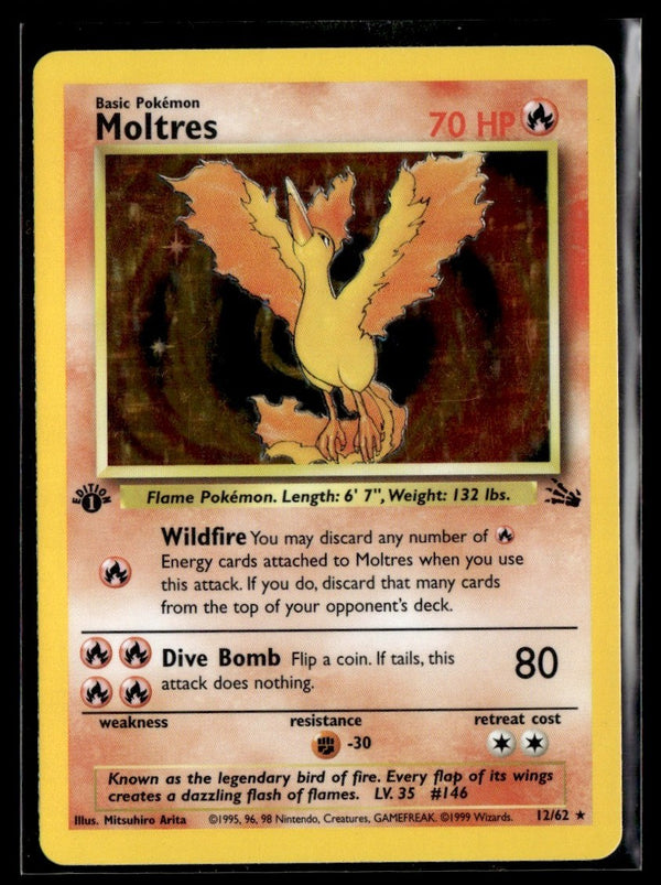 1999 Pokemon 1st Ed Fossil Moltress Holo #12/62