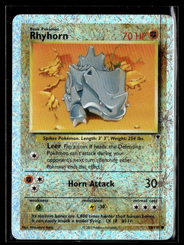 2002 Pokemon Reverse Holo Legendary Collection Ryhorn #90/110